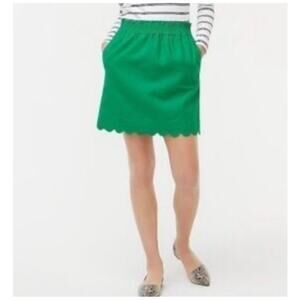New J. Crew Women’s 6 Scalloped Pockets Linen Cotton Skirt Style AL195 Boho